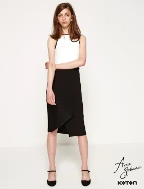 12281 Black Midi Skirt