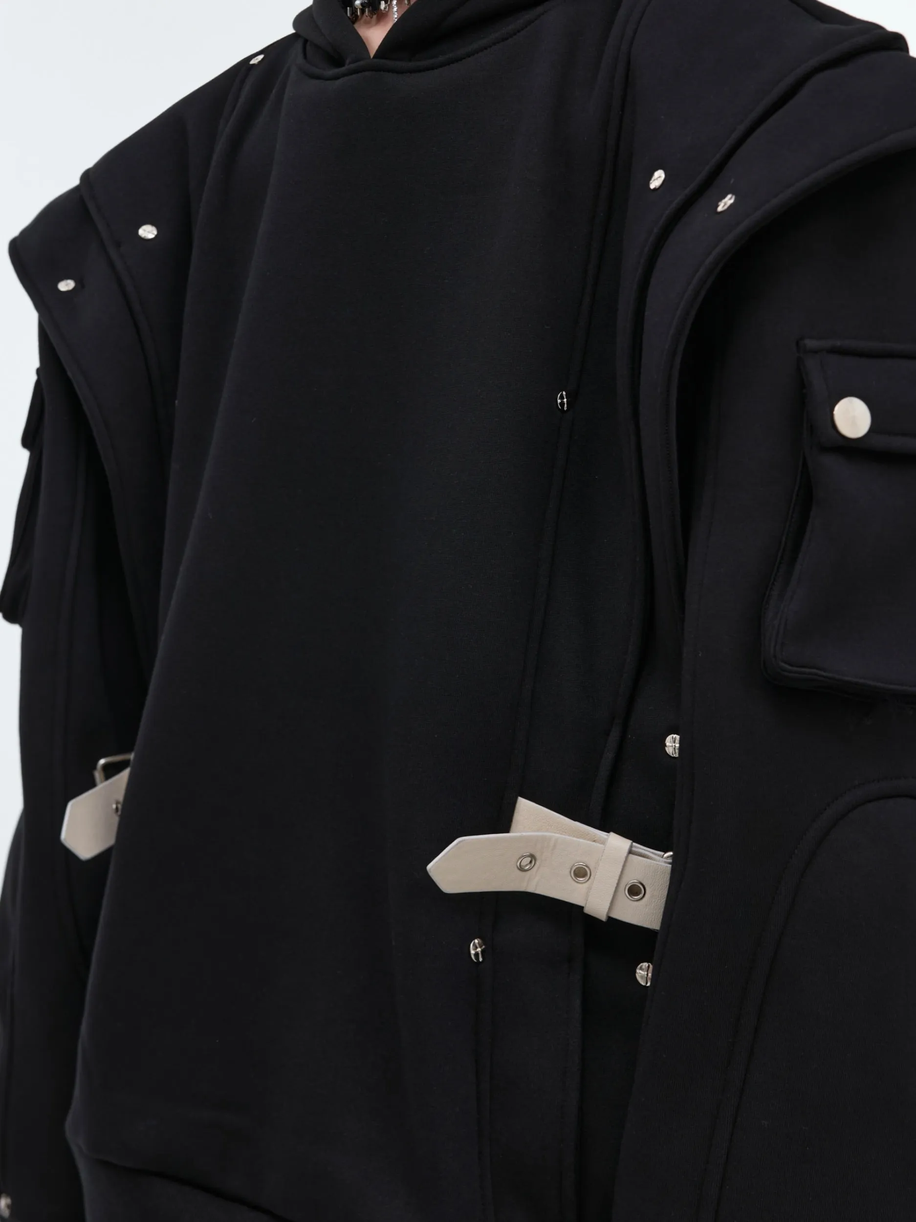 【24s Oct.】Metal Studded Cape Hoodie