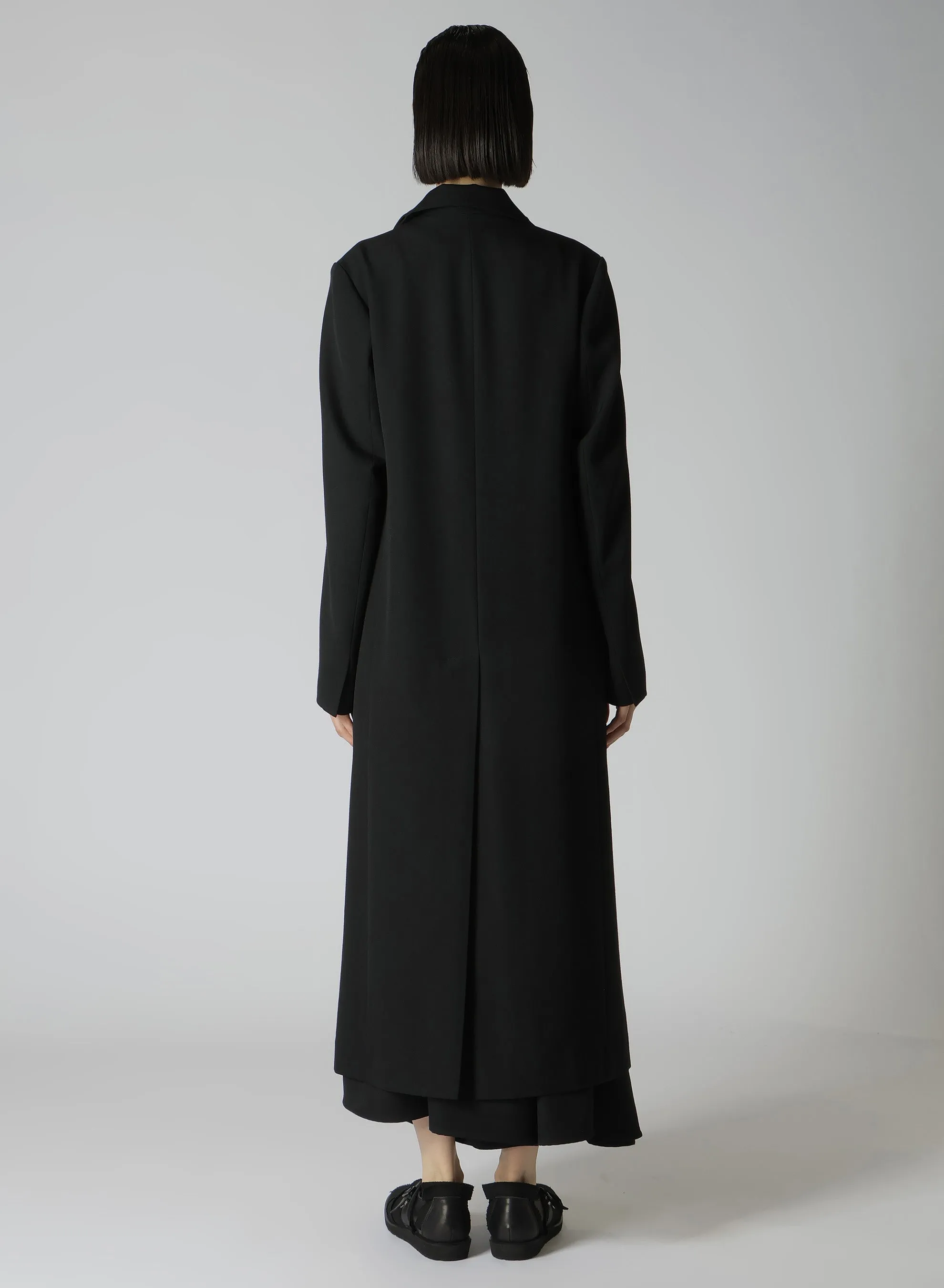 2/60 WOOL GABARDINE R DOUBLE LAYERED LONG COAT