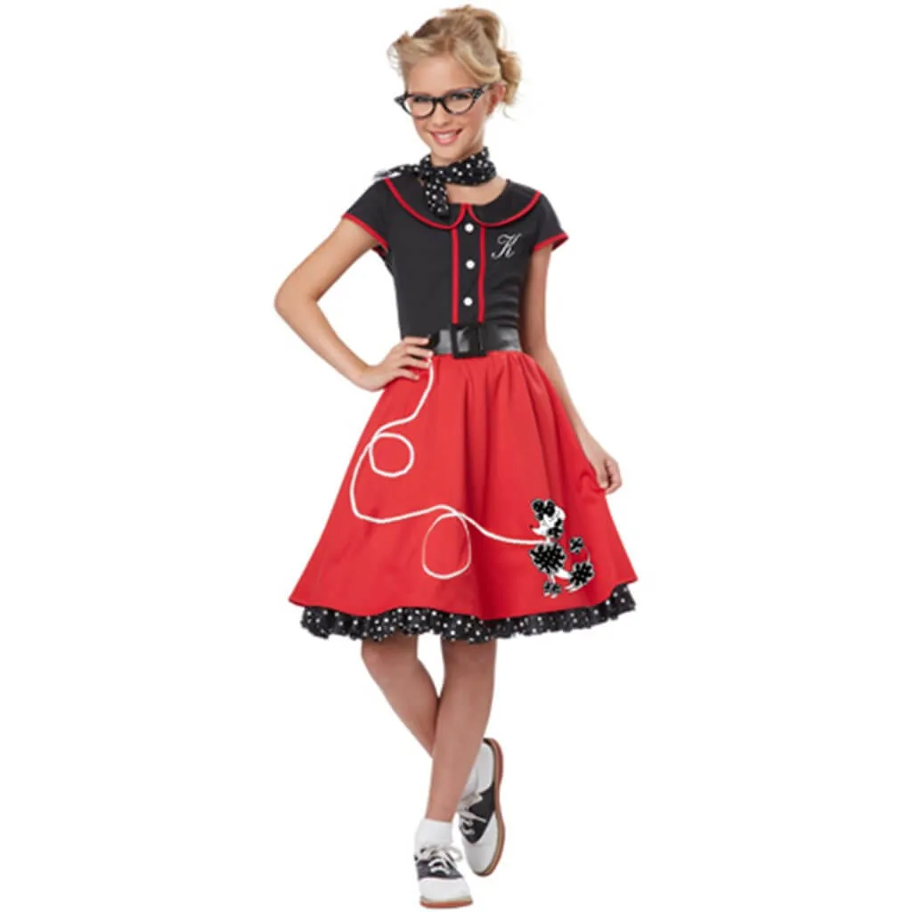 50's Sweetheart Black & Red Costume