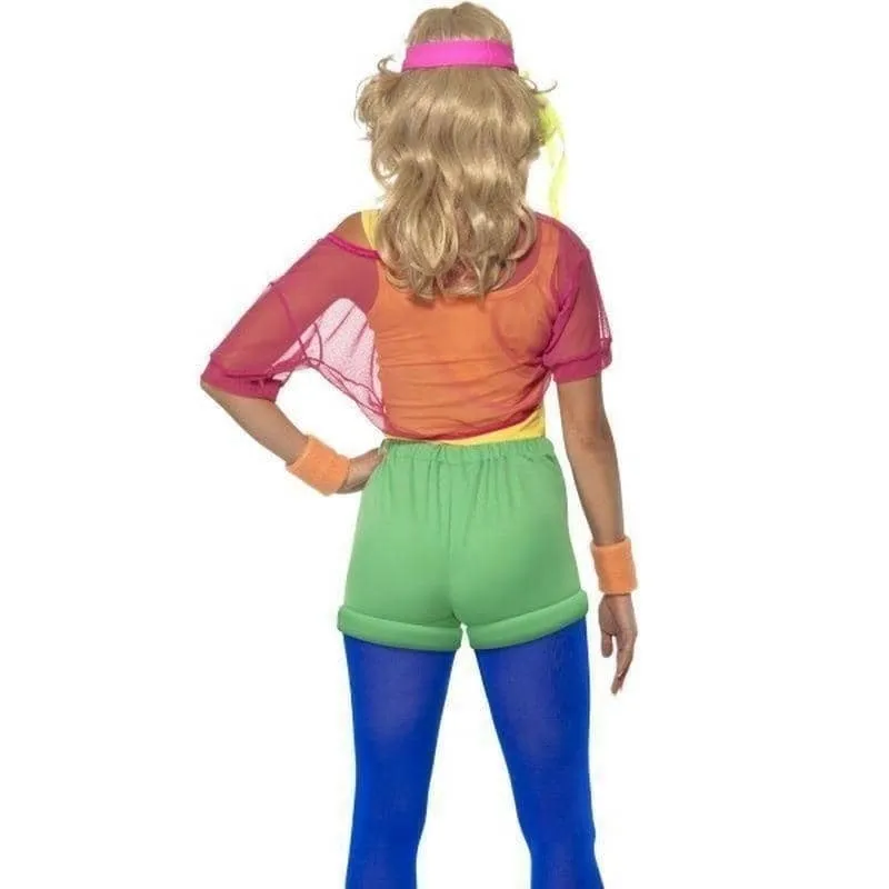 80s Lets Get Physical Girl Costume Adult Yellow Pink Green