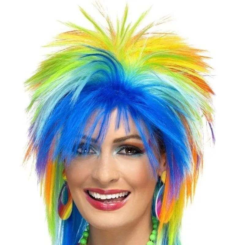 80s Rainbow Punk Wig Adult