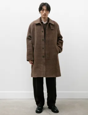 Accession Coat Brown Check Recycled Wool