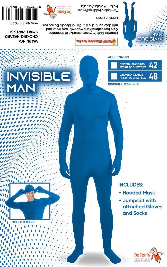 Adult Blue Invisible Man Morphsuit