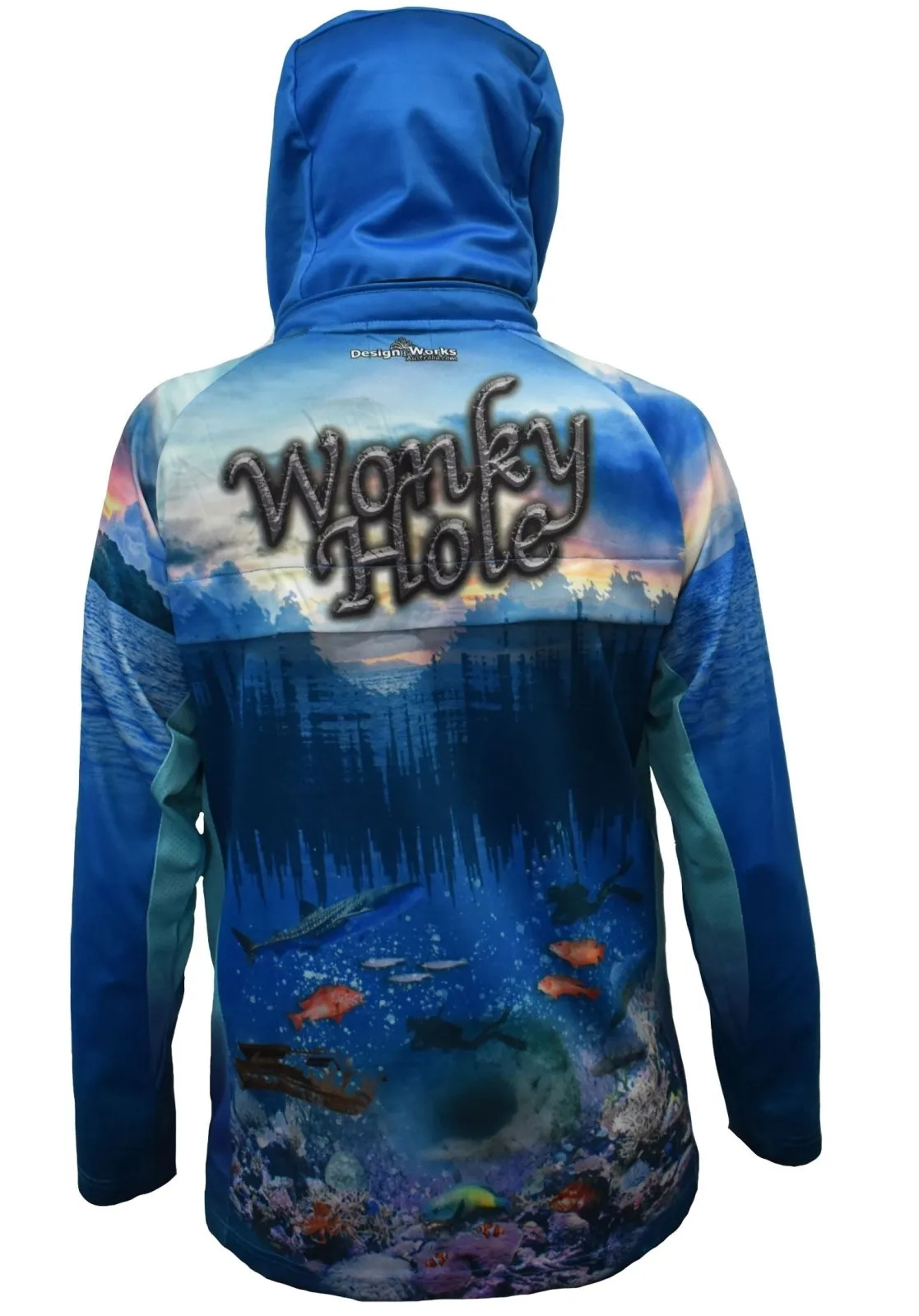 Adult Long Sleeve Fishing Hoodie - Wonky hole  Plus Size