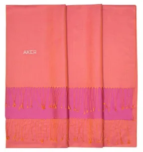 Aker Bi-Color Women Silk Scarf Shawl - Light Coral