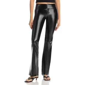 Alice and Olivia Womens Faux Leather Flare Flared Pants