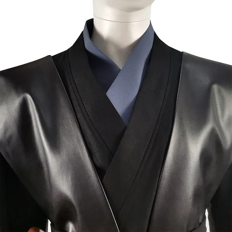 Anakin Skywalker Jedi Costume Star Wars Cosplay Black Cape Battle Suit