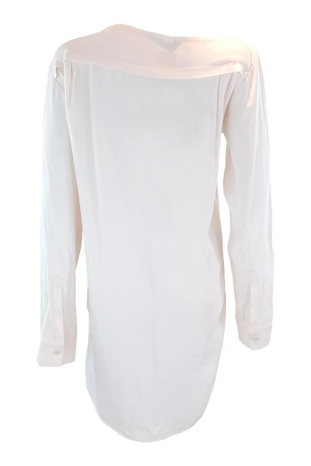 ANN DEMEULEMEESTER Charme Rosy Pink Long Sleeved Shirt Dress (34)