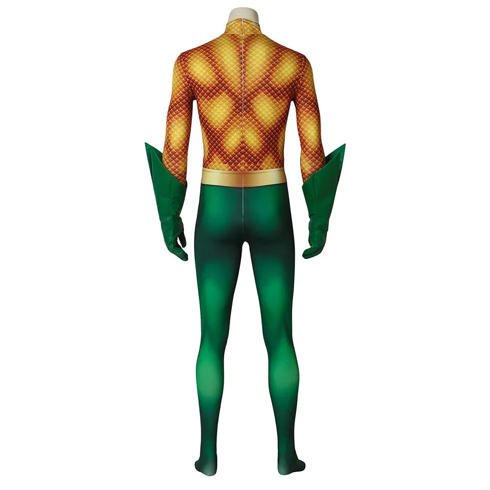 Aquaman Arthur Curry Cosplay Costume Jumpsuit Gloves Outfits Halloween Carnival Suit