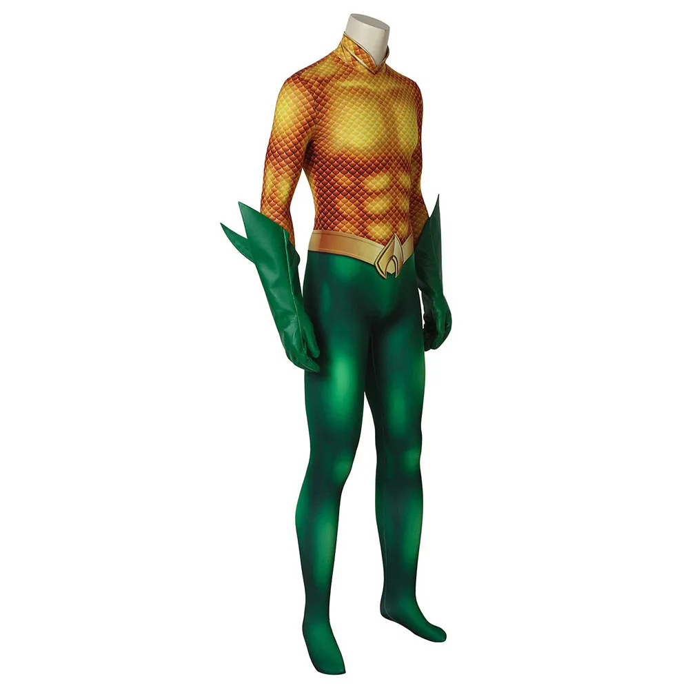 Aquaman Arthur Curry Cosplay Costume Jumpsuit Gloves Outfits Halloween Carnival Suit