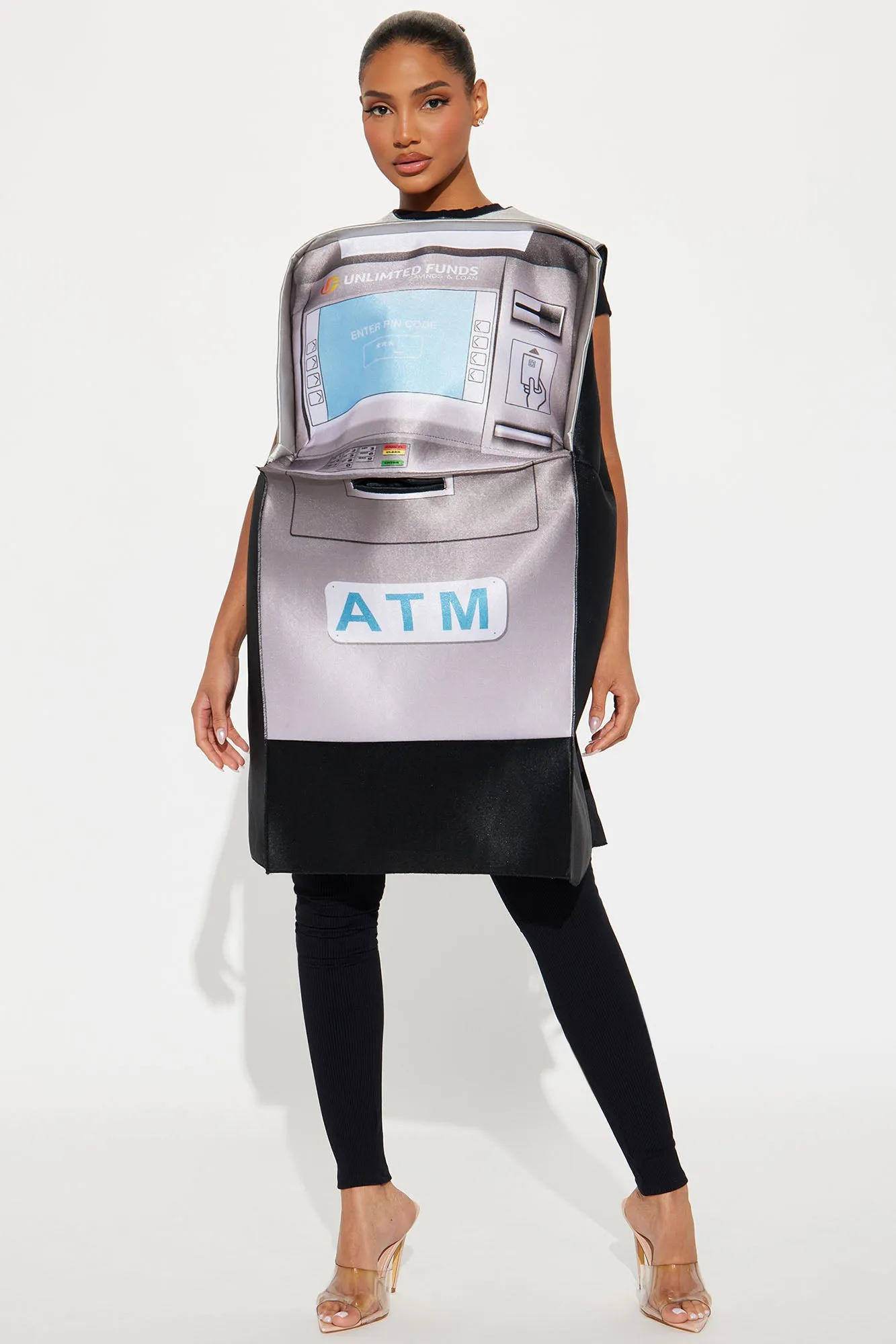 ATM Cash Machine 1 Piece Tunic Costume - Grey