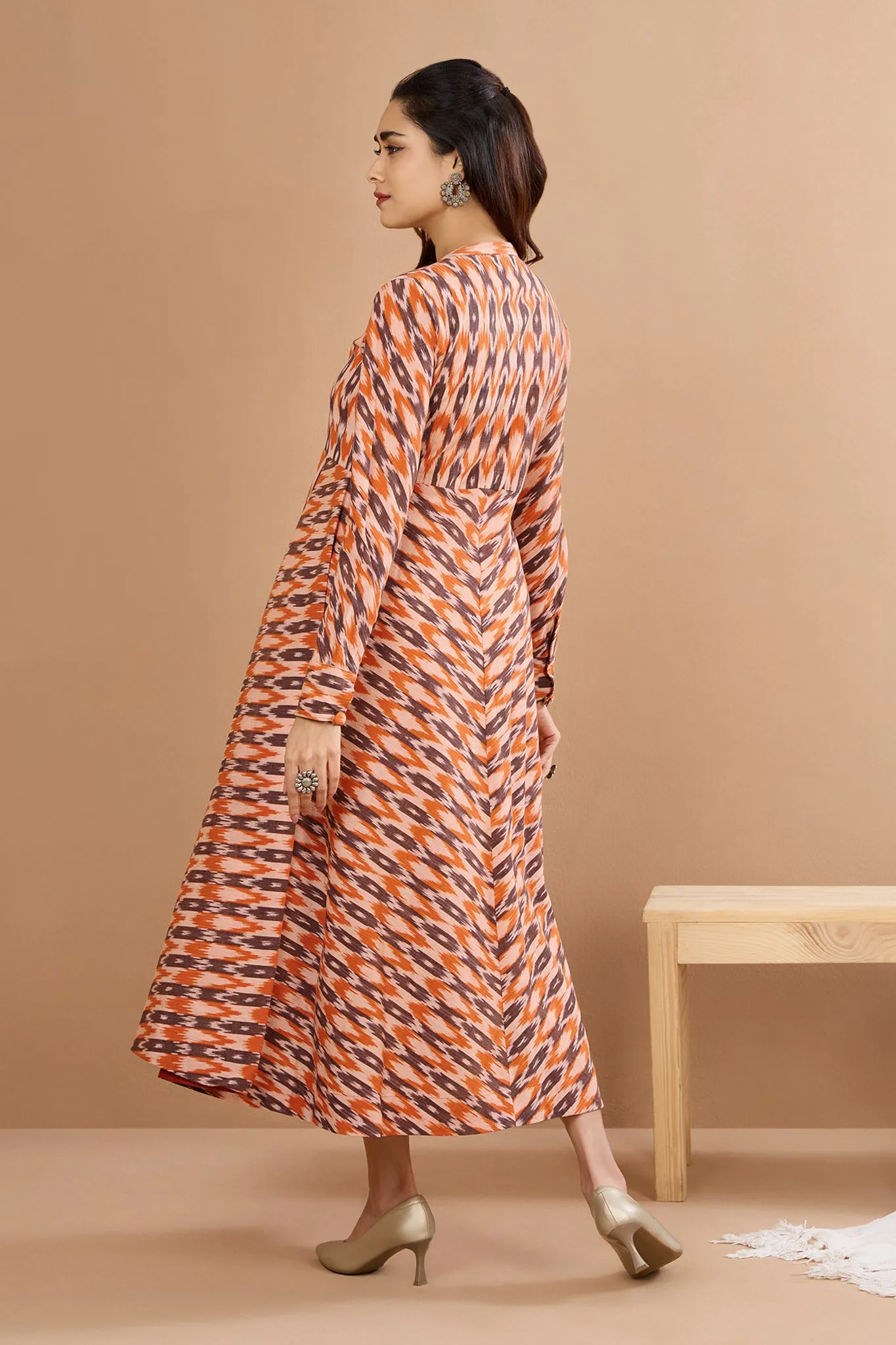 Autumn Ember Dance Flared Panel Midi Dress