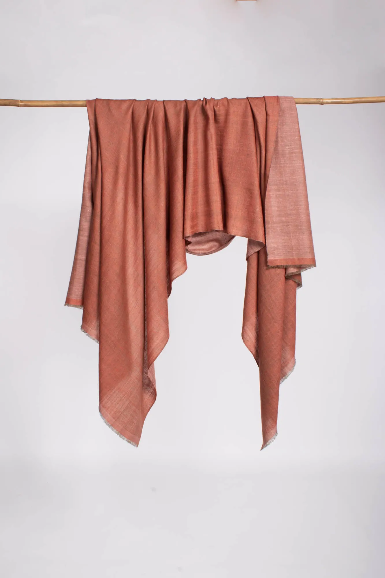 Baby Pink and Peach Dorukha Handmade Pashmina - PHENIX