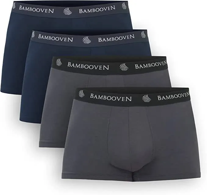 Bambooven Men’s Breathable Trunks with Pouch – Sweat-Wicking (4 Pack)