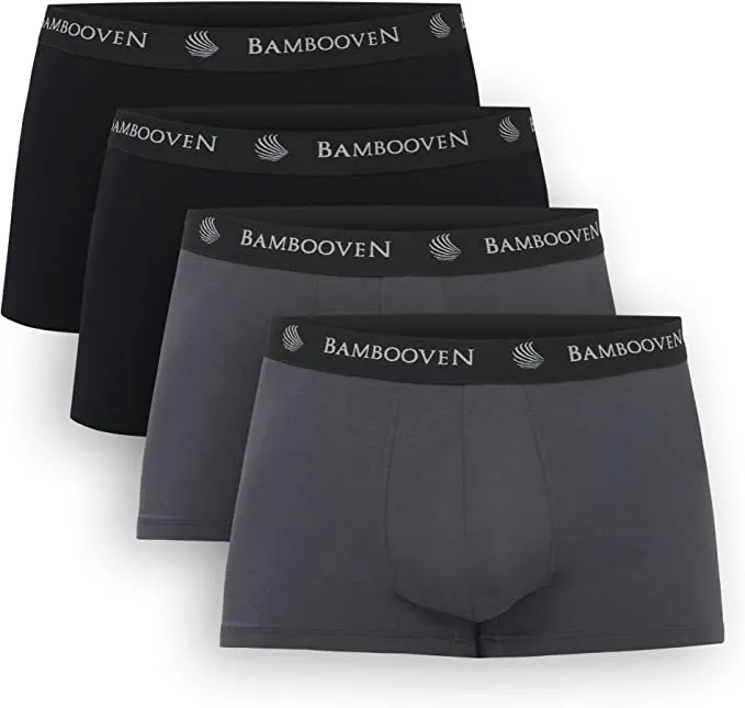 Bambooven Men’s Breathable Trunks with Pouch – Sweat-Wicking (4 Pack)