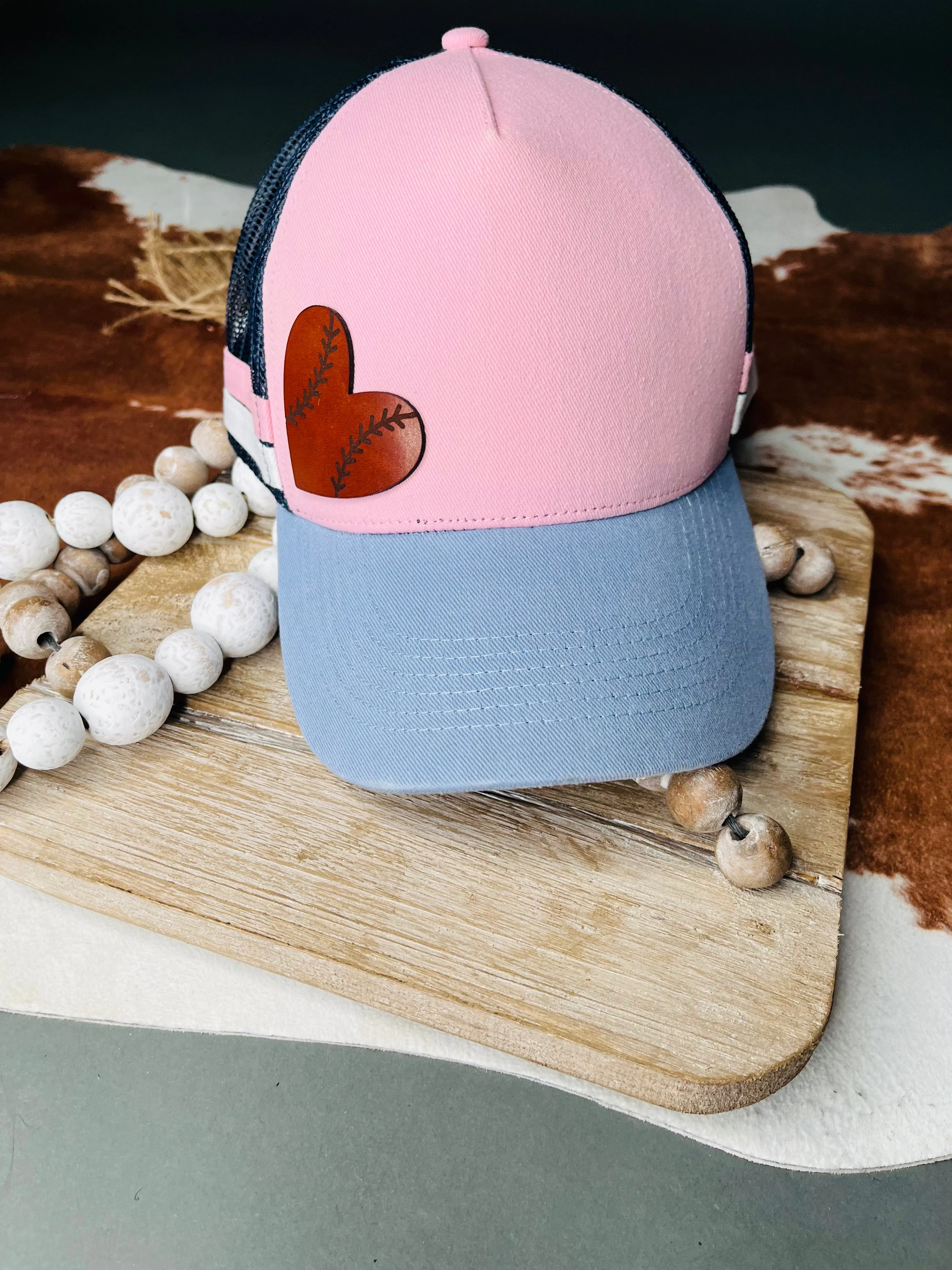 Baseball You Have My Heart, Leather Patch Trucker Hat