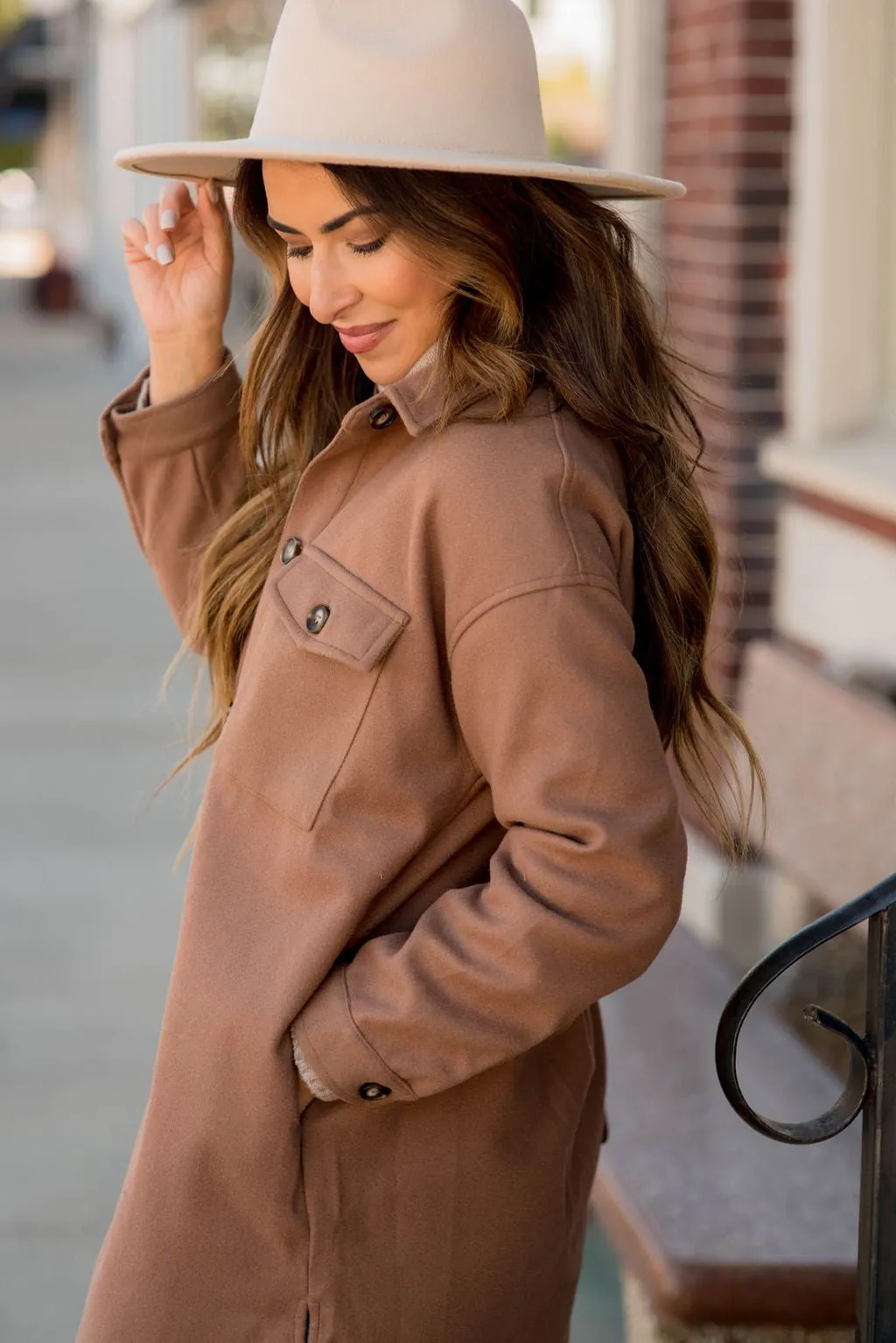 Basic Tunic Side Slit Shacket