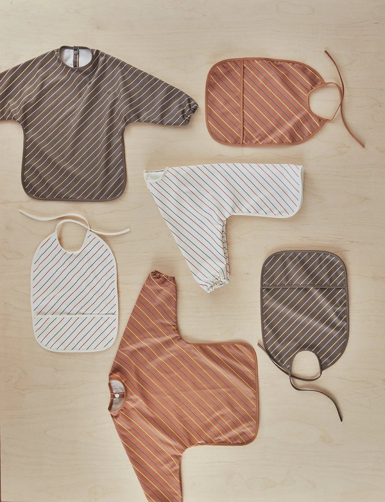 Bib Cape - Striped - Caramel