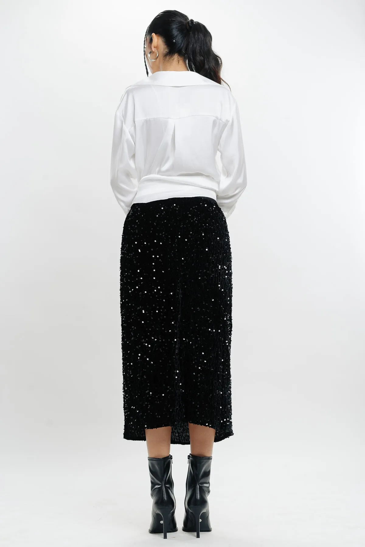 Black Sequin Skirt