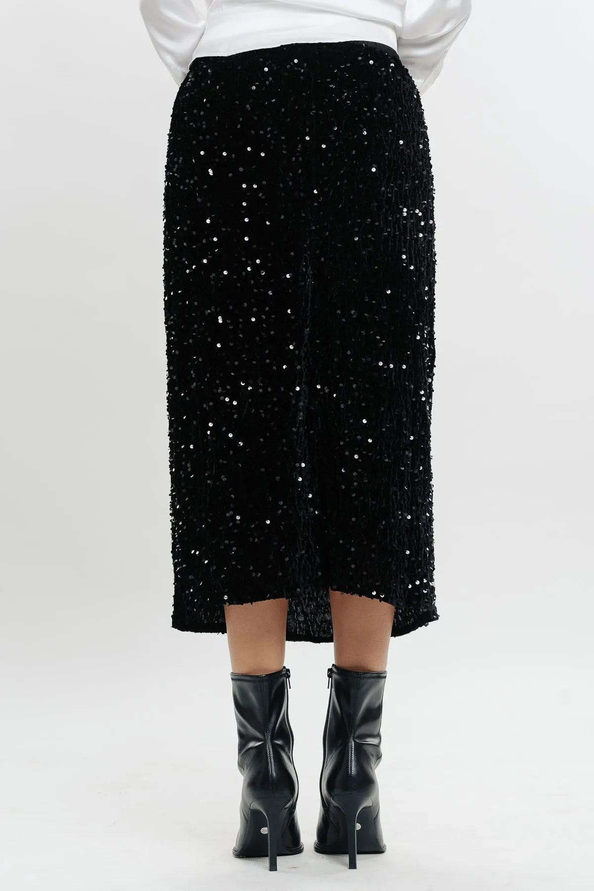 Black Sequin Skirt