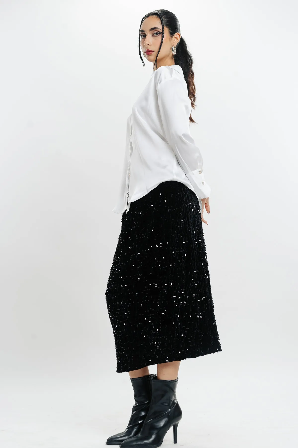 Black Sequin Skirt