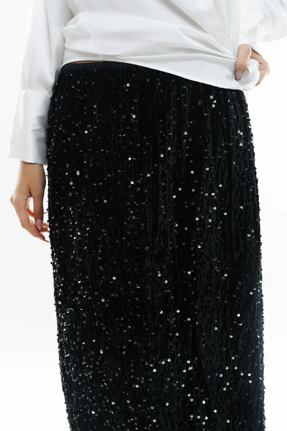 Black Sequin Skirt