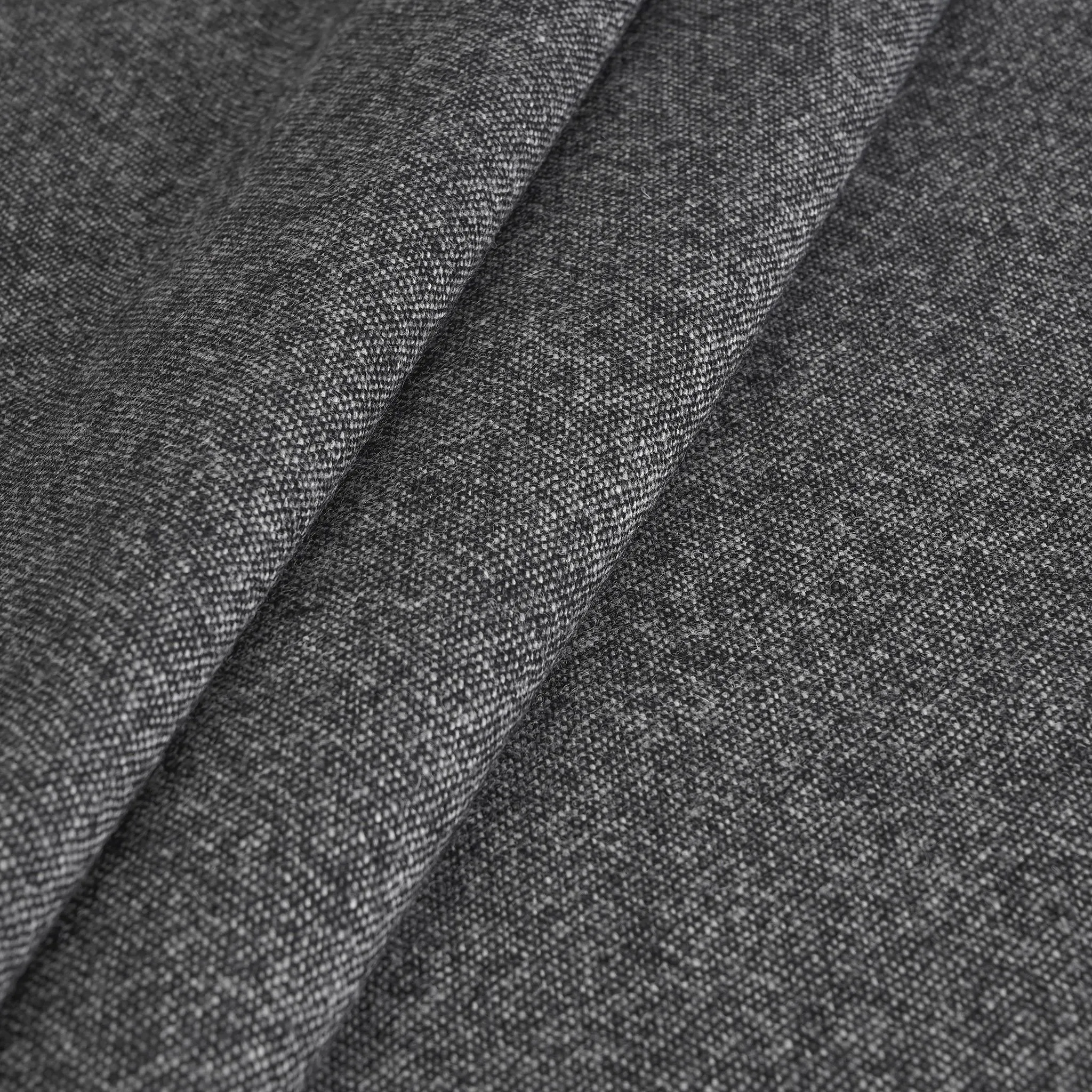 Black Tweed Woollen Fabric 97571