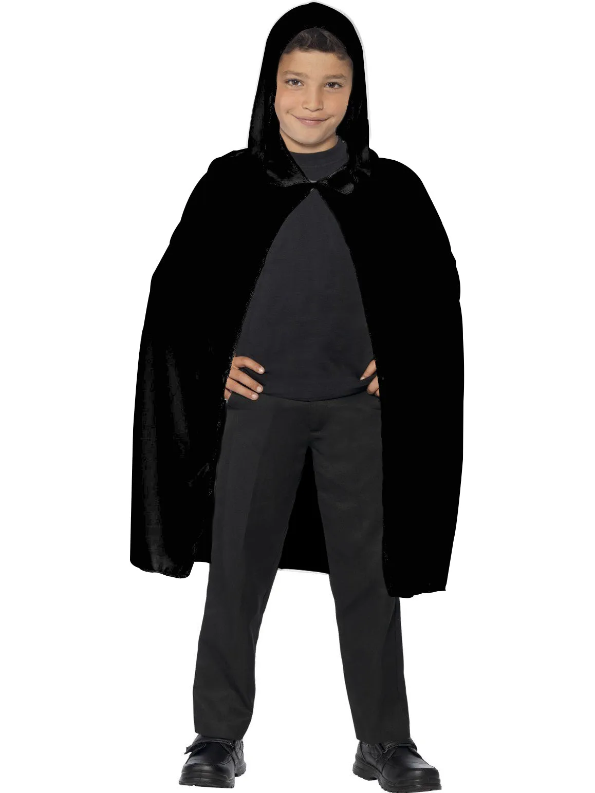 Black Velvet Hooded Cape