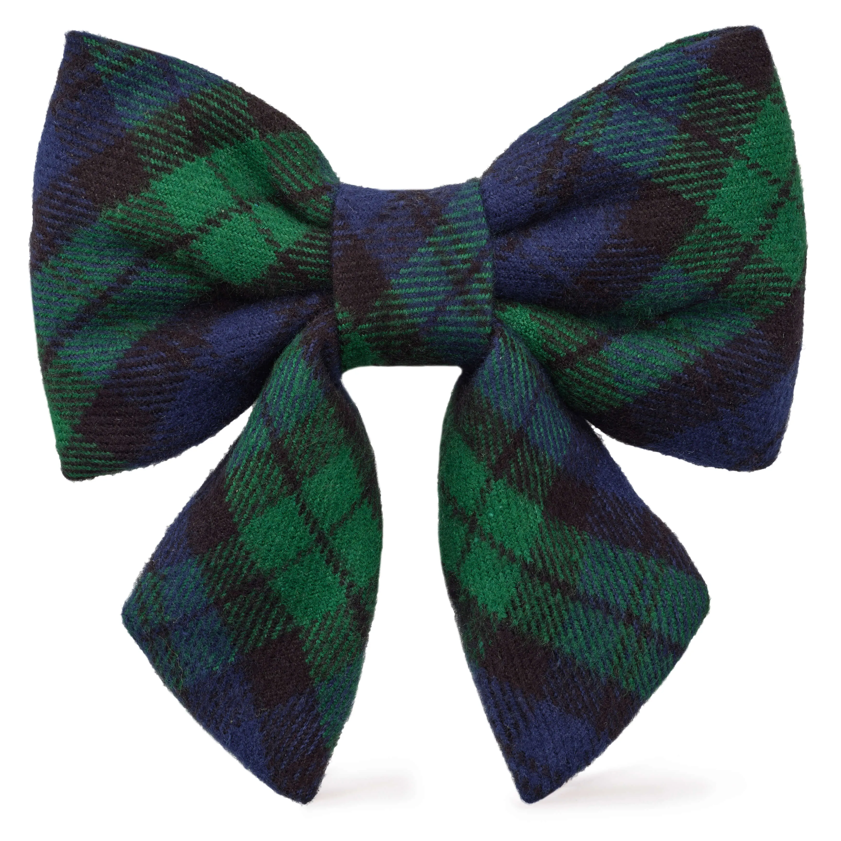 Black Watch Plaid Flannel Lady Dog Bow