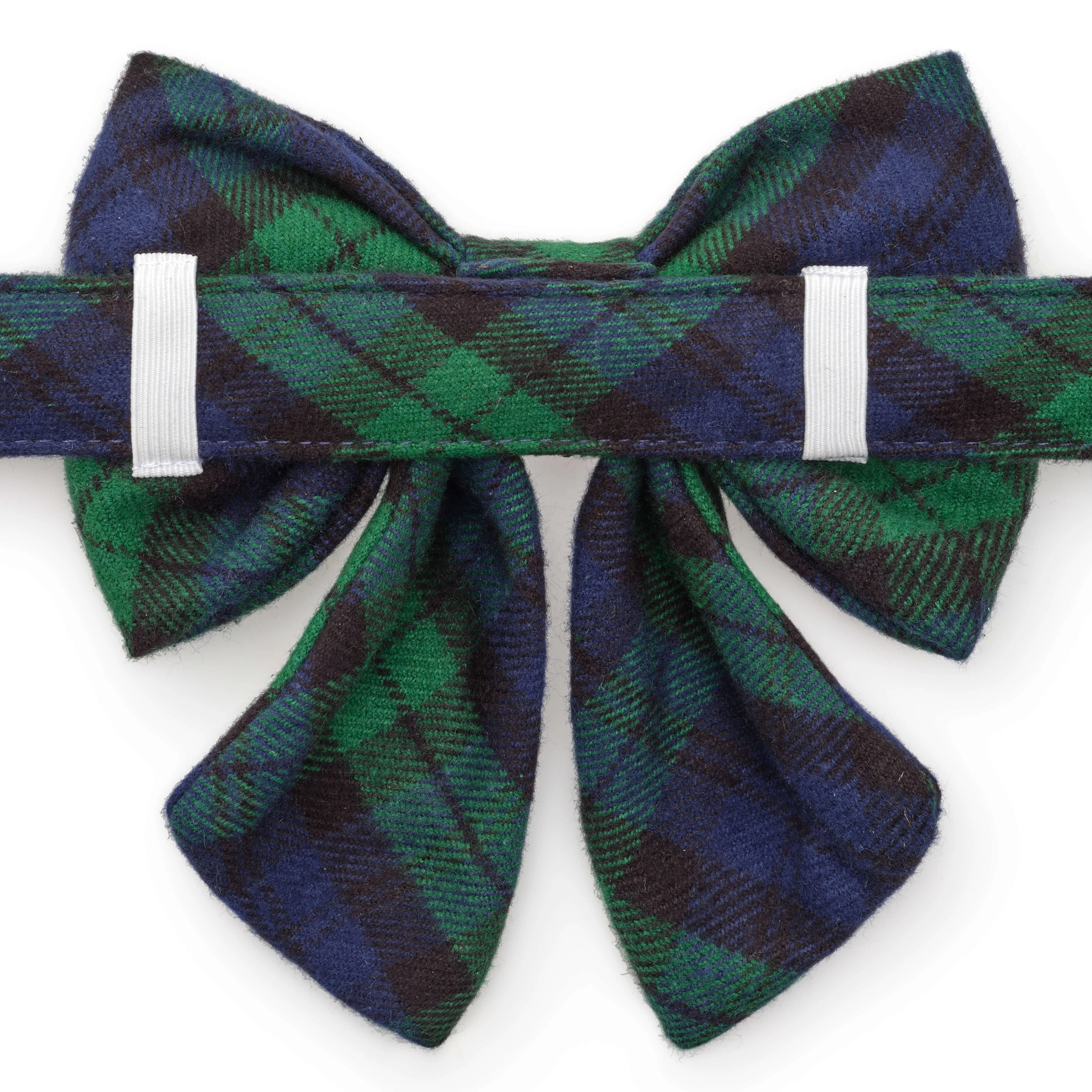 Black Watch Plaid Flannel Lady Dog Bow