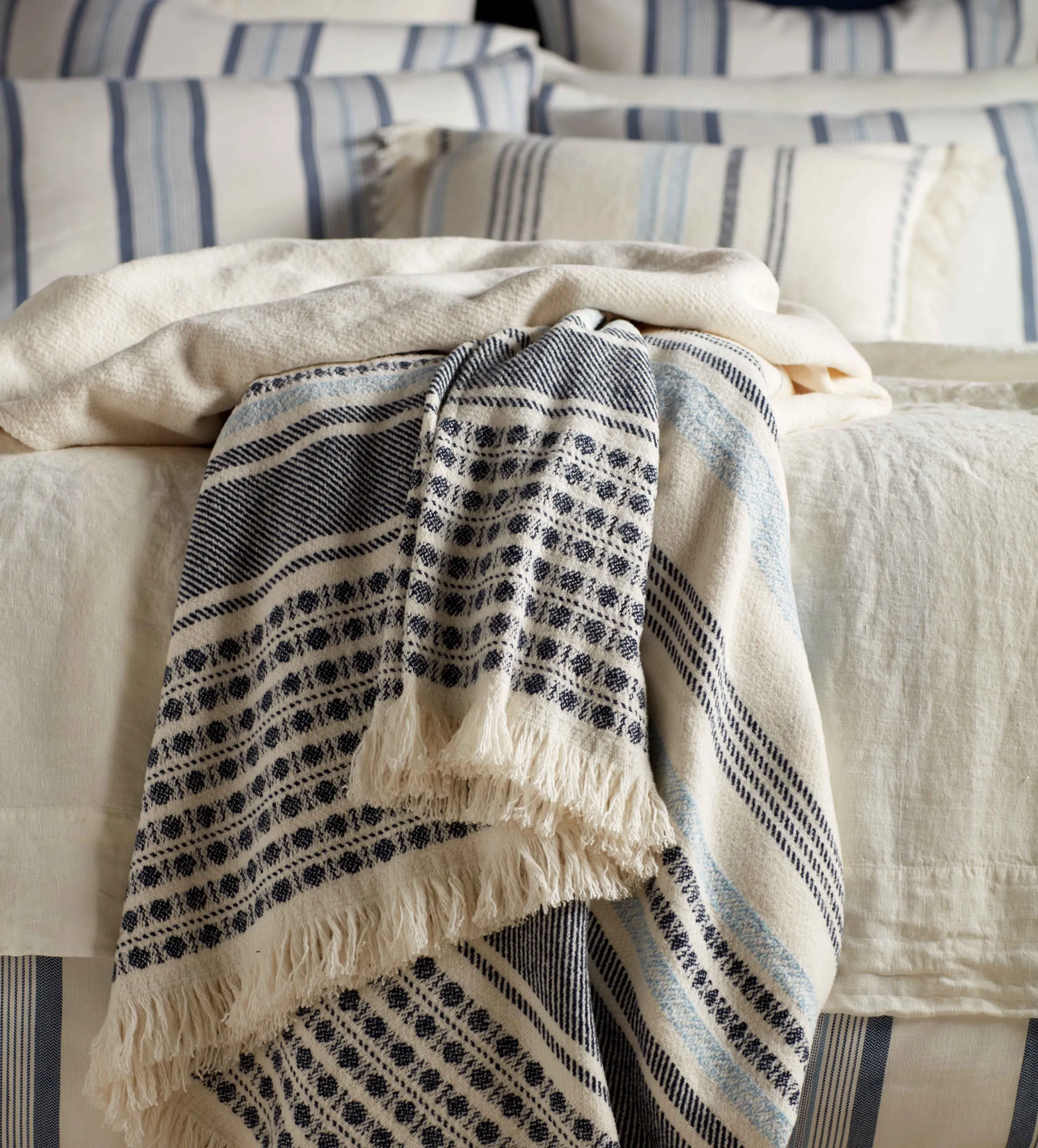 Blue Lewes Cotton Blanket