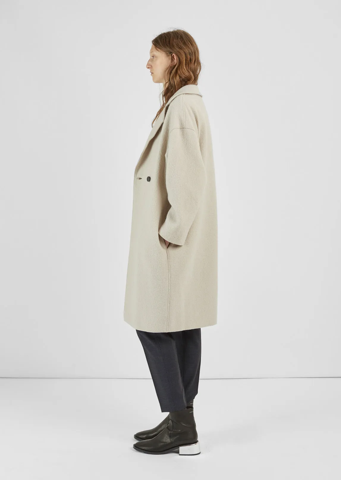 Boiled Wool Cocoon Coat