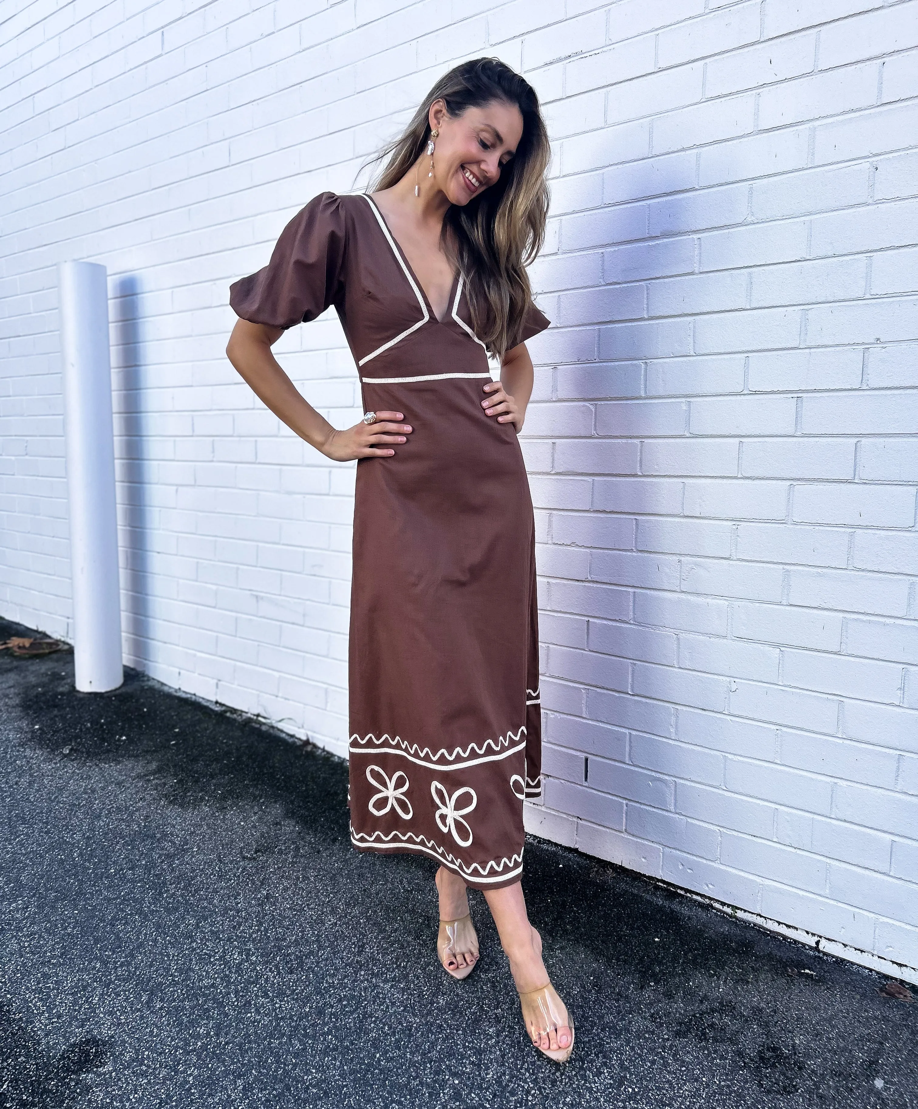 BRONTE Midi Dress - Chocolate