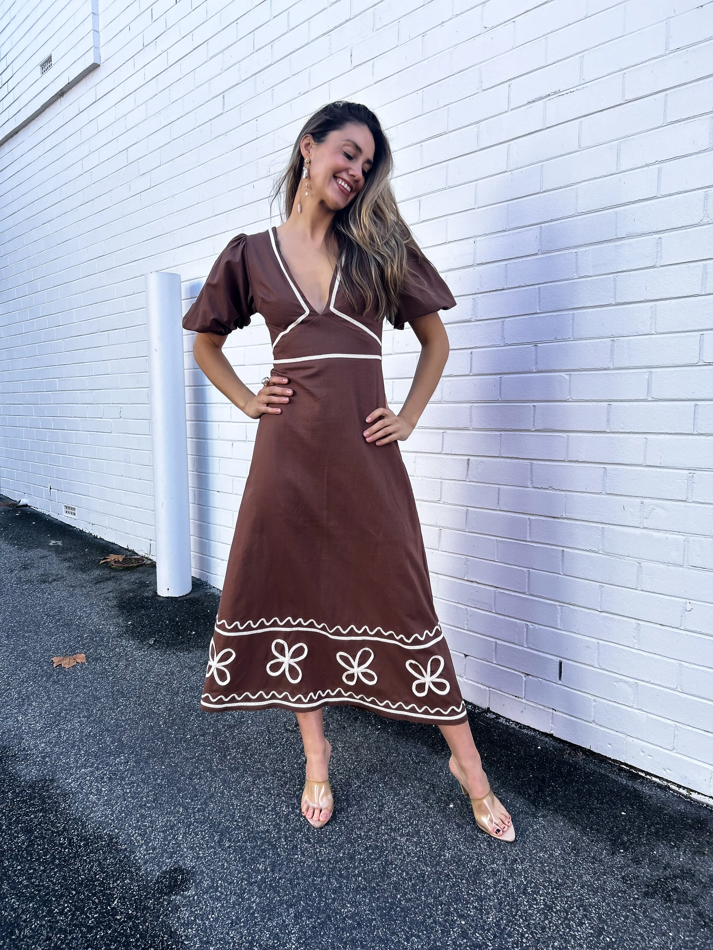 BRONTE Midi Dress - Chocolate