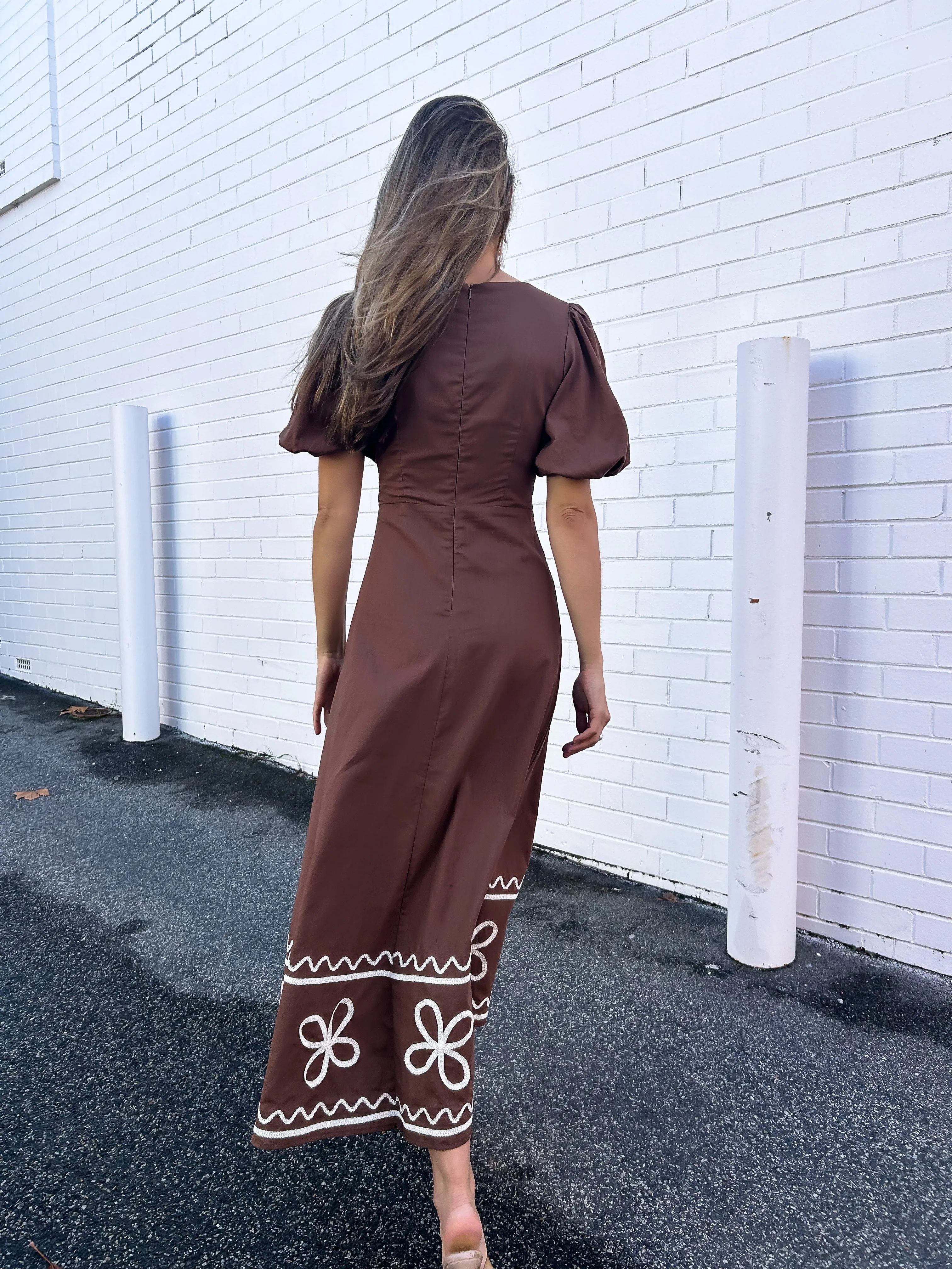 BRONTE Midi Dress - Chocolate