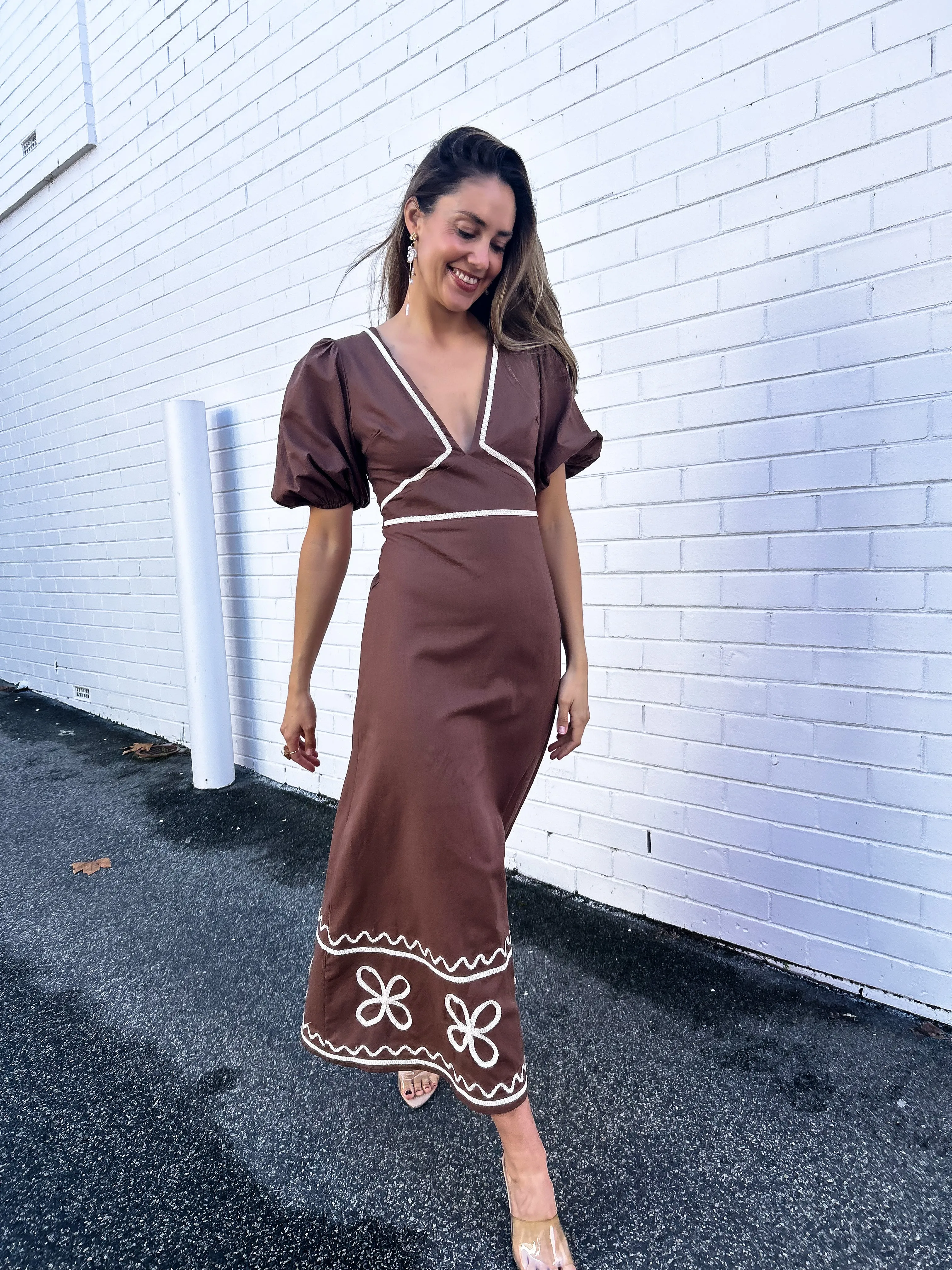 BRONTE Midi Dress - Chocolate