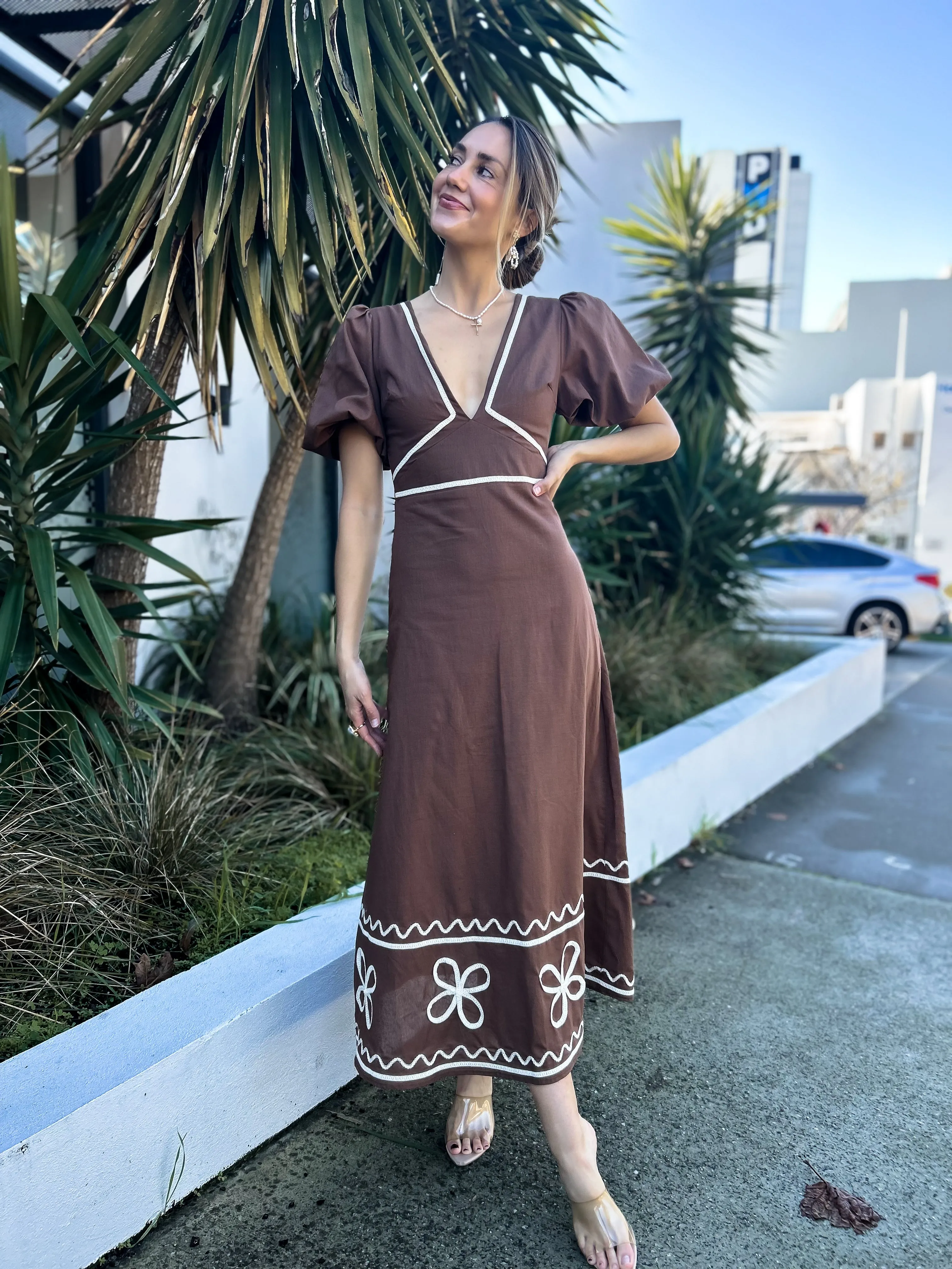 BRONTE Midi Dress - Chocolate