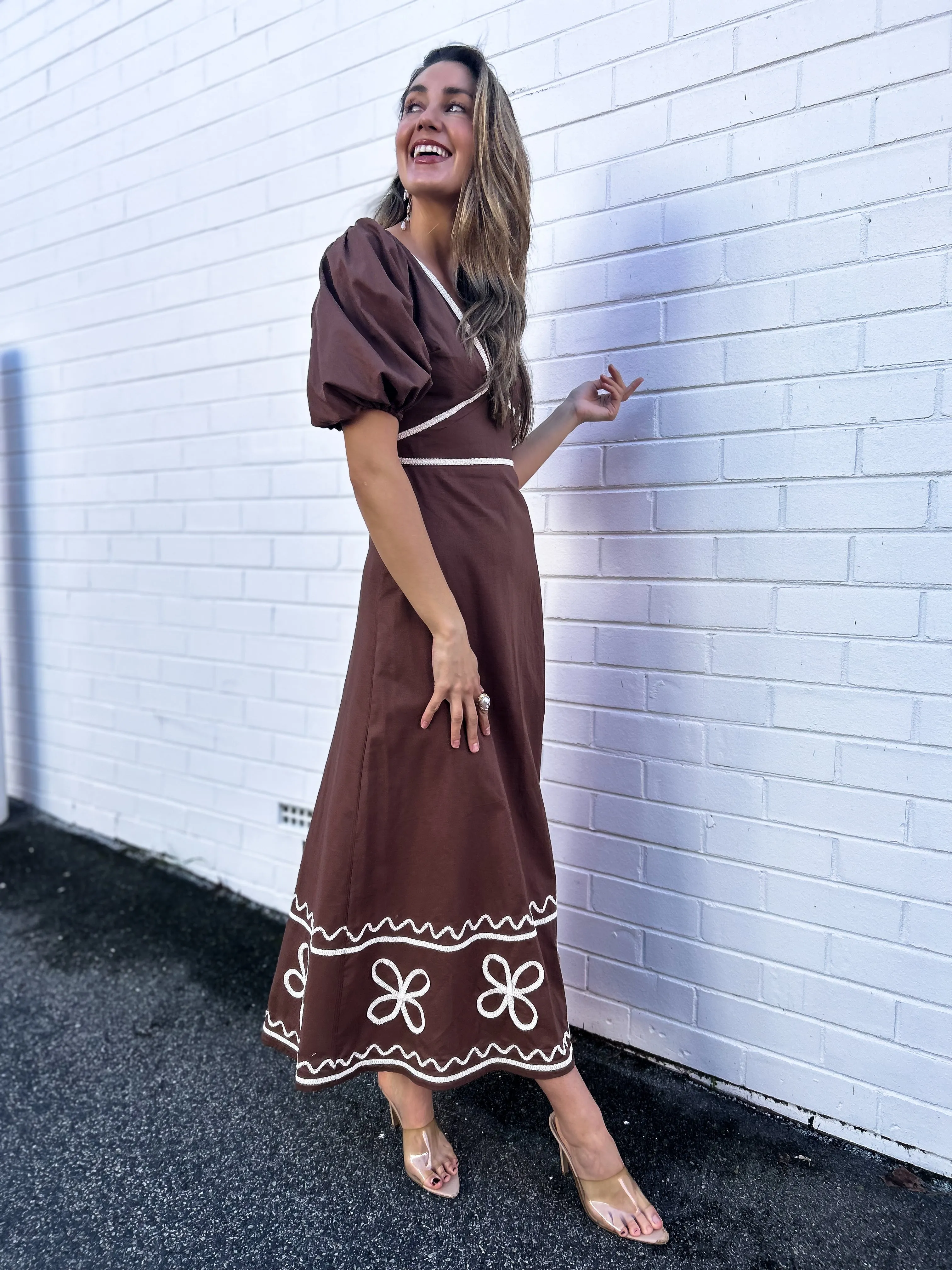 BRONTE Midi Dress - Chocolate