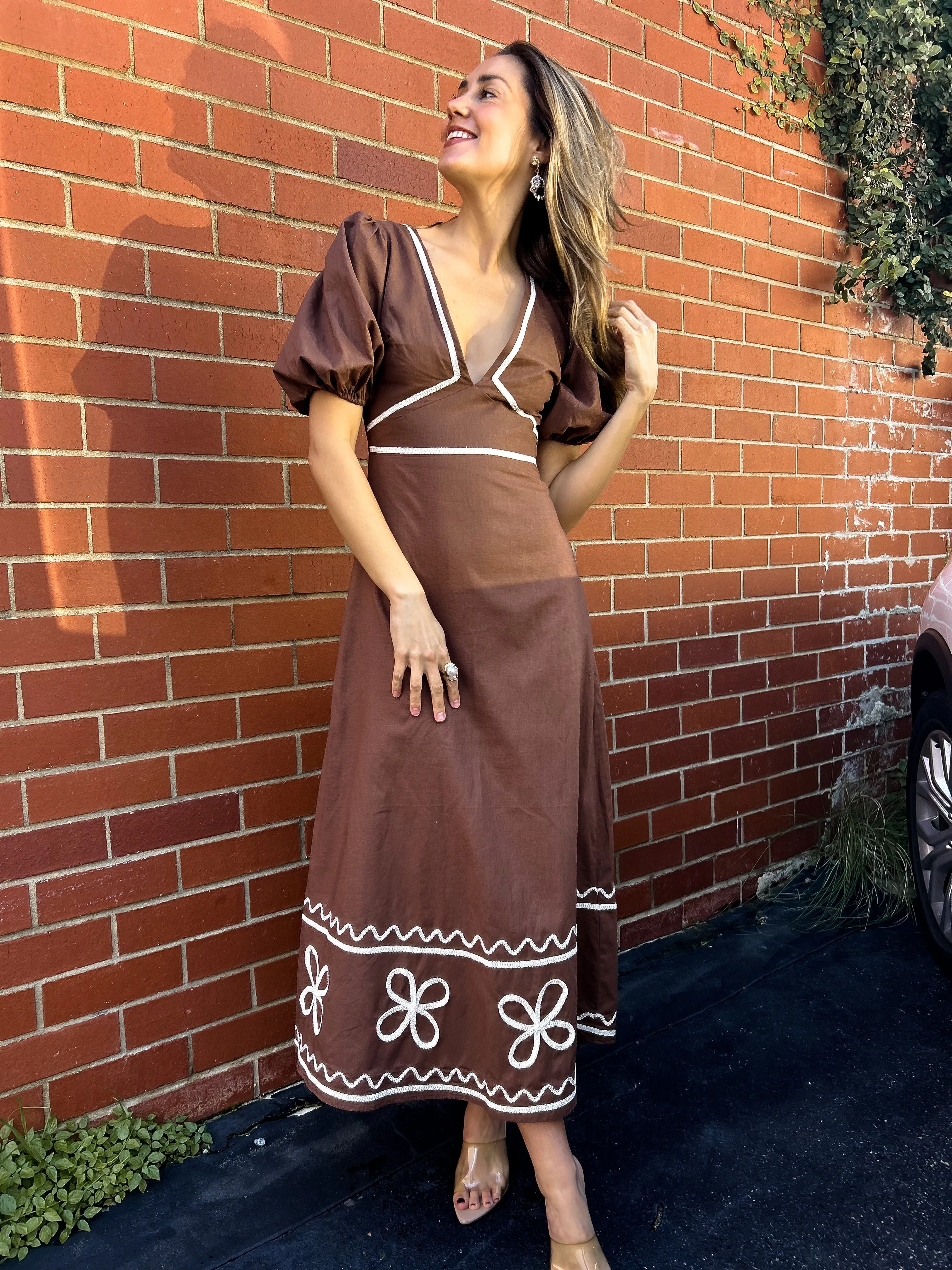 BRONTE Midi Dress - Chocolate