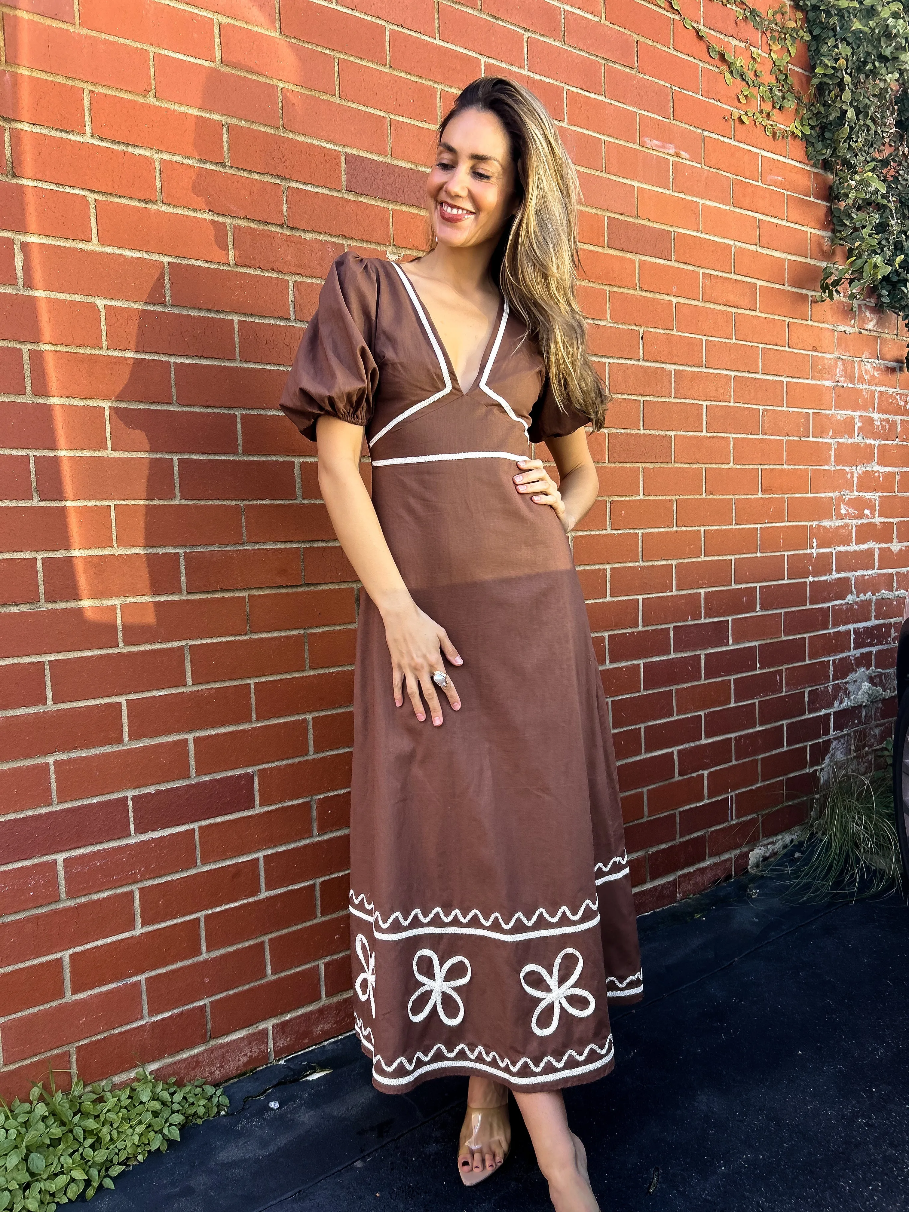 BRONTE Midi Dress - Chocolate