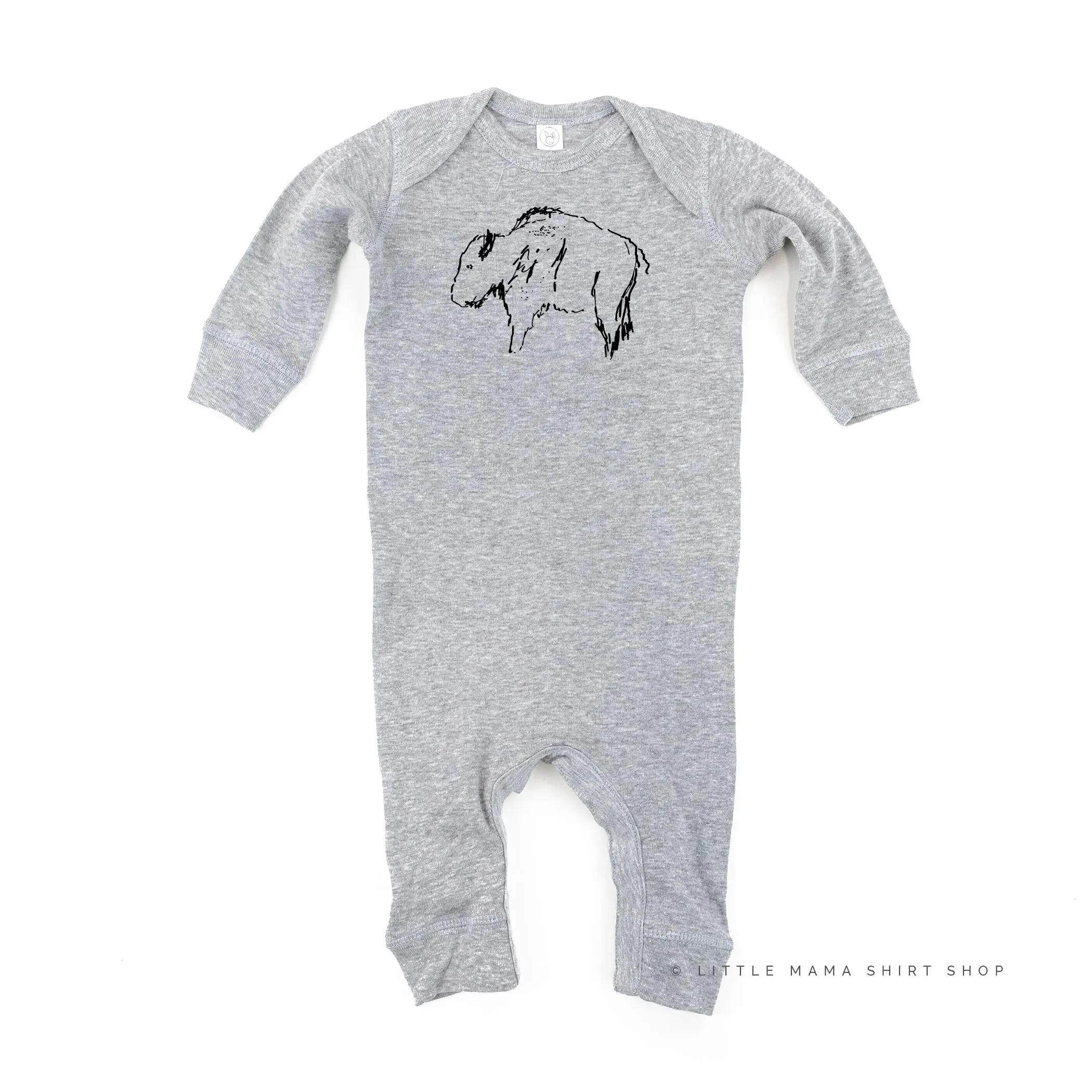 Buffalo - Hand Drawn - One Piece Baby Sleeper