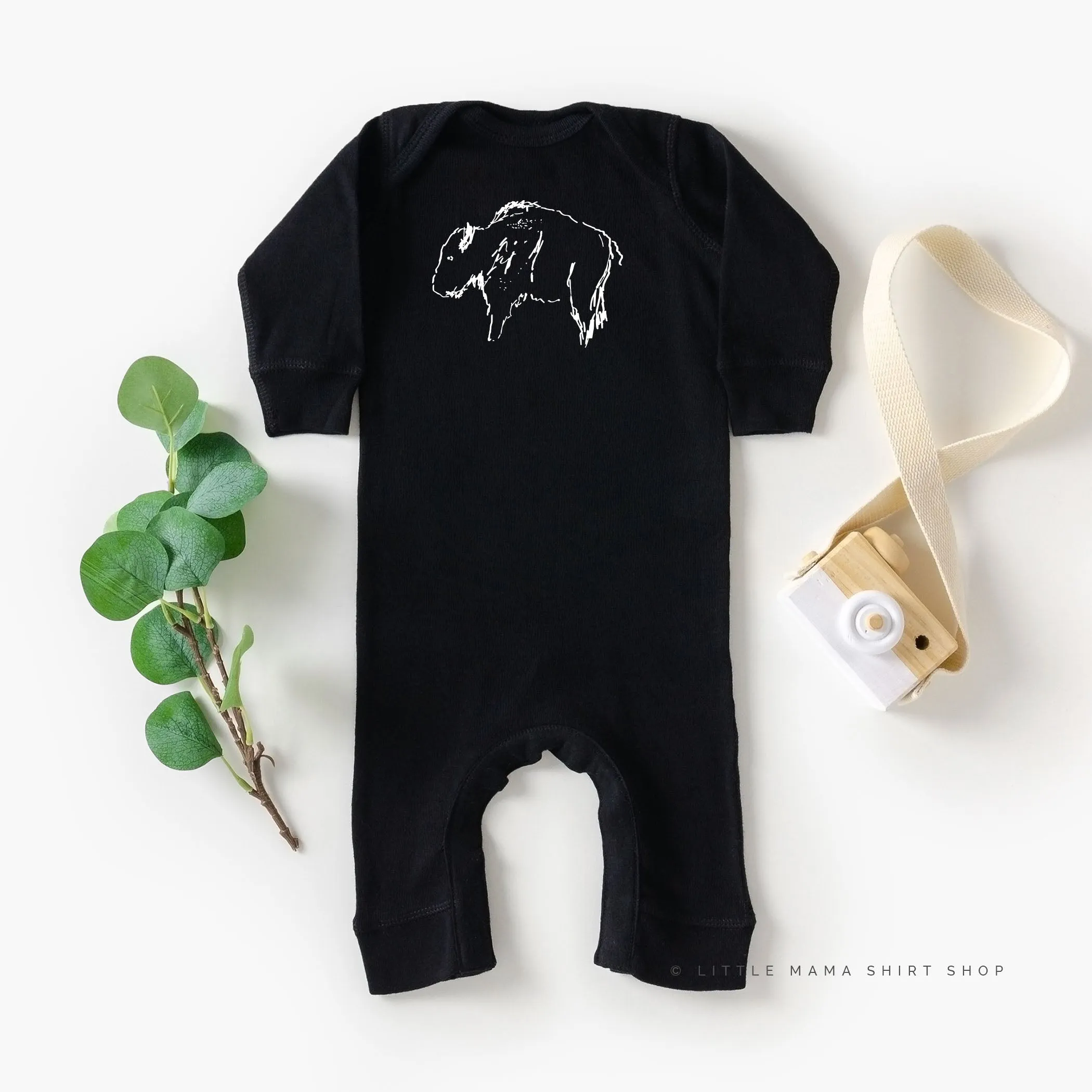 Buffalo - Hand Drawn - One Piece Baby Sleeper