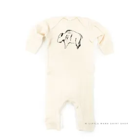 Buffalo - Hand Drawn - One Piece Baby Sleeper