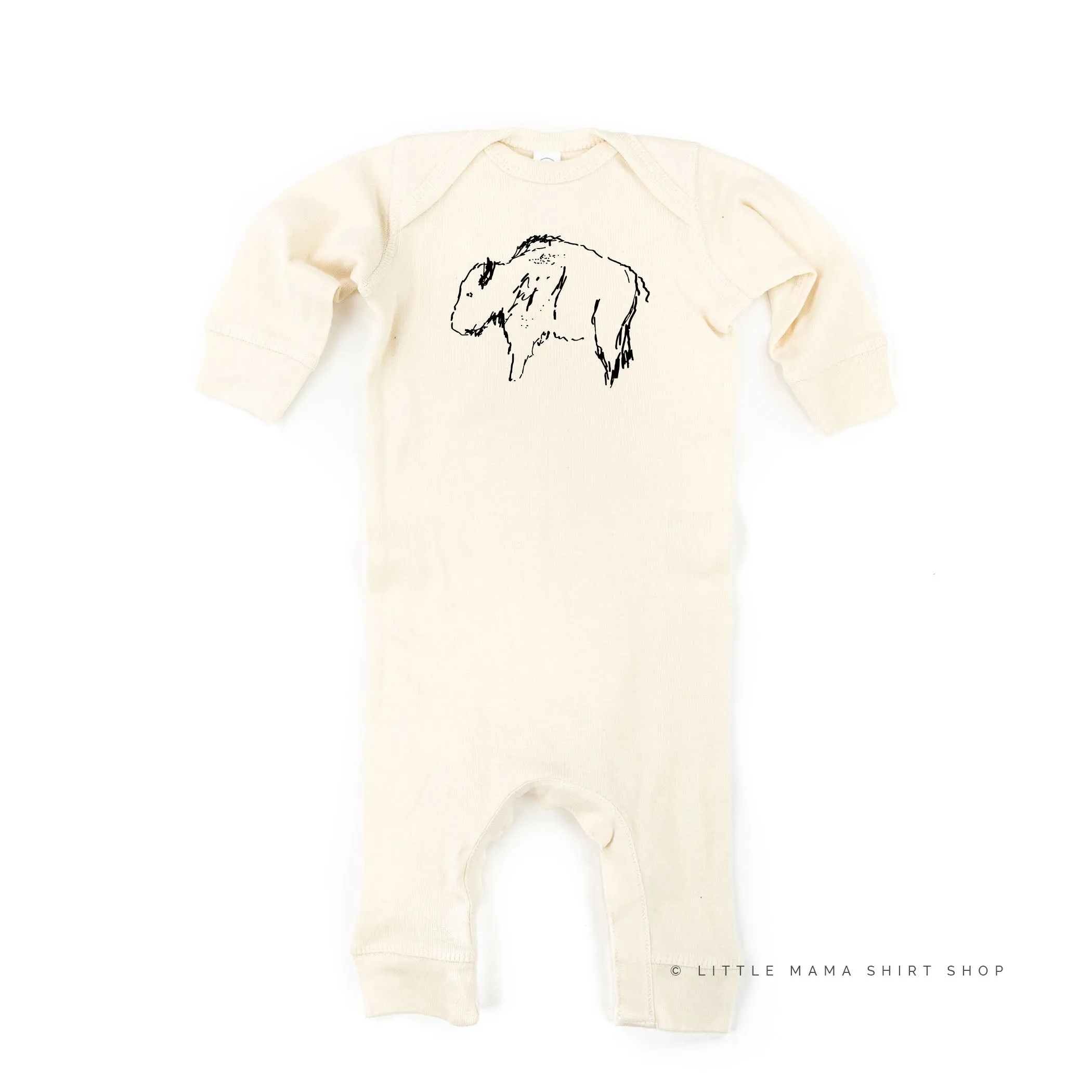 Buffalo - Hand Drawn - One Piece Baby Sleeper