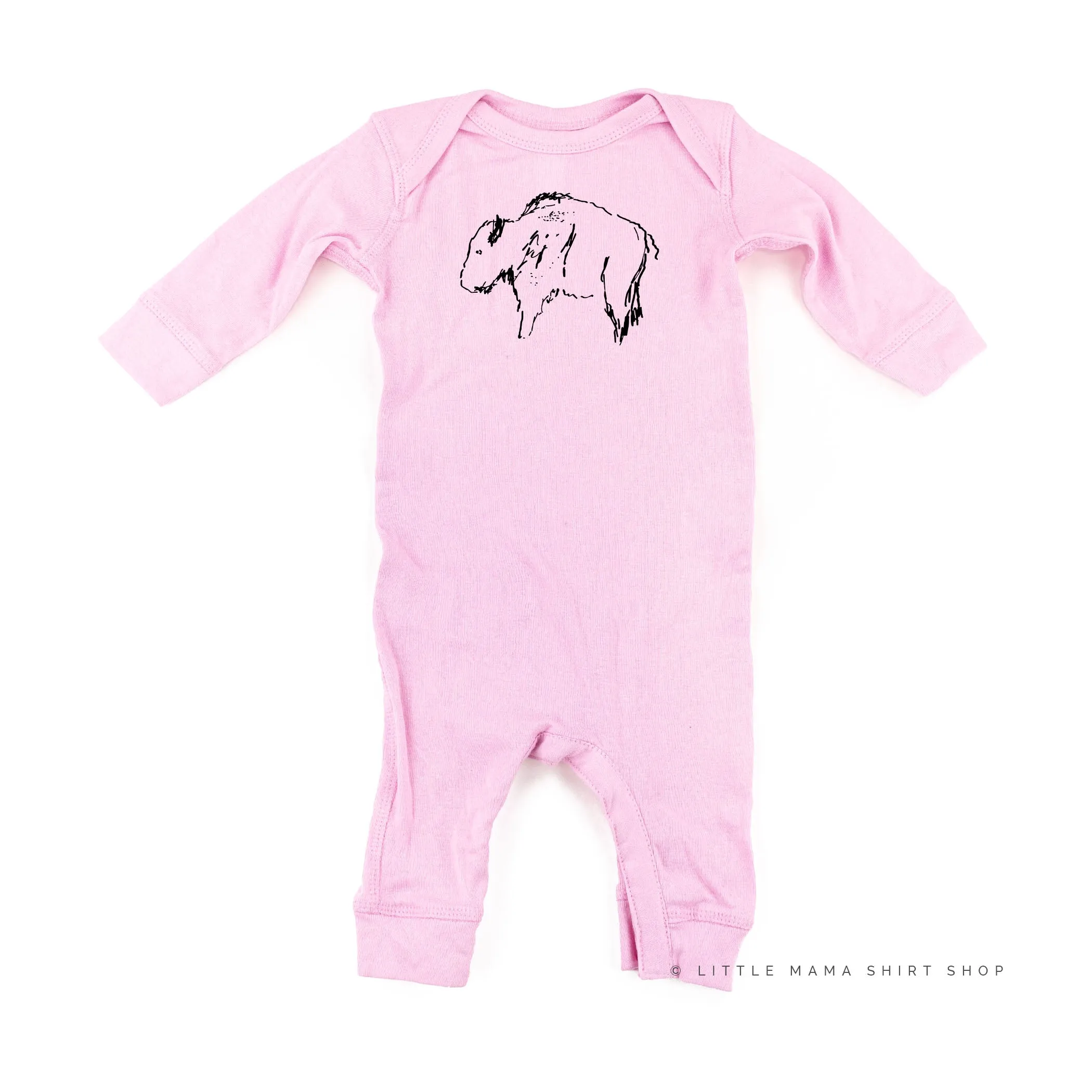 Buffalo - Hand Drawn - One Piece Baby Sleeper