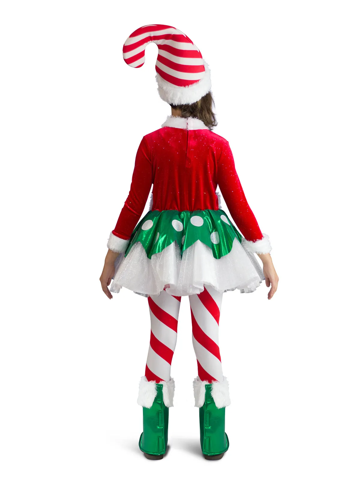 Candy Cane Elf Princess Costume for Kids