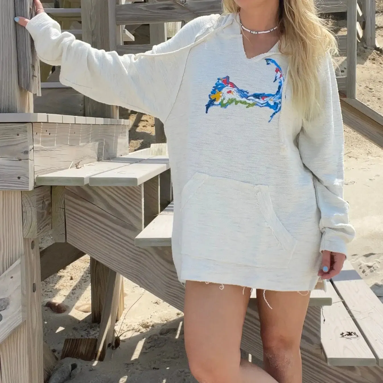 Cape Cod Reverse French Terry Hoodie -Water: Medium