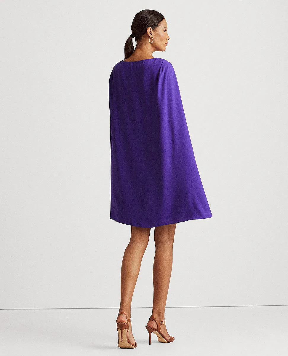 Cape Georgette Cocktail Dress In Purple