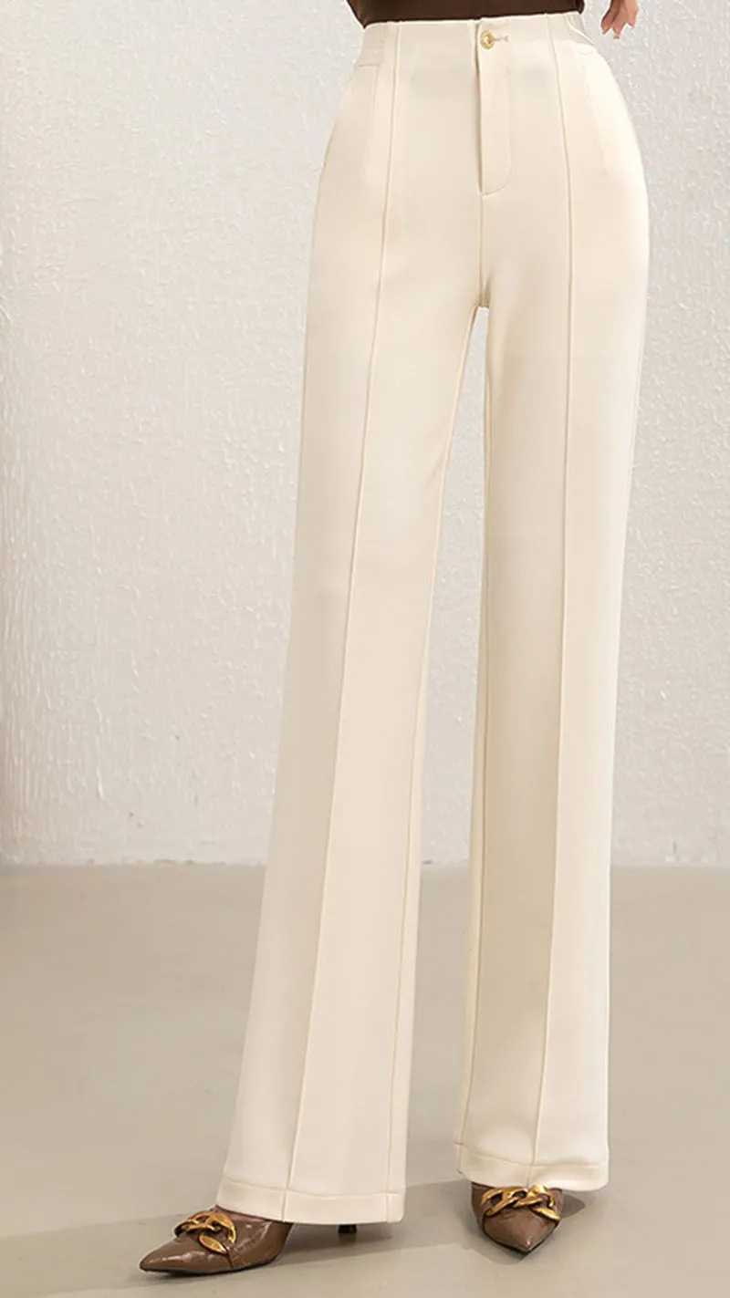 Casual Slimming Ribbed Wide Straight Leg Pants